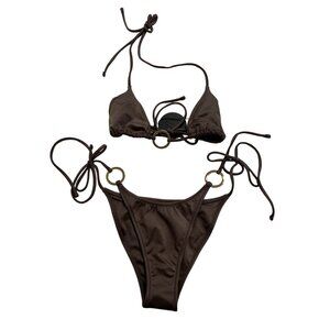 SU78 Adieu Bikini Top & Elodie Bikini Bottoms in Brown